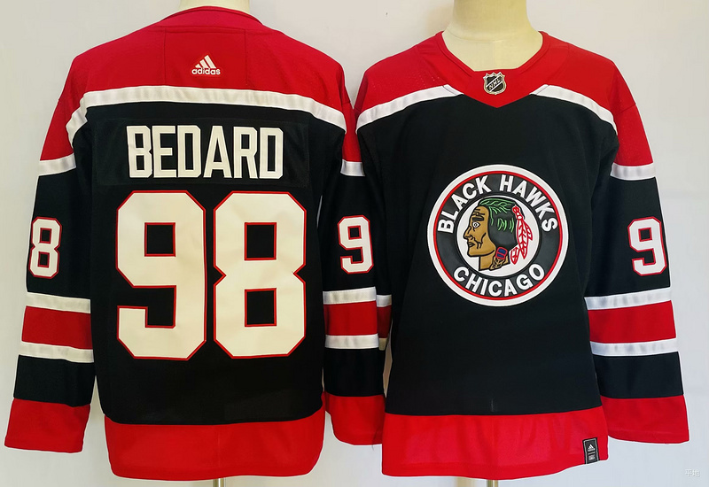 Men's Chicago Blackhawks Connor Bedard #98 Black jersey